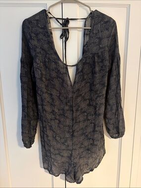 saltwater LUXE Navy Floral Sheer Romper